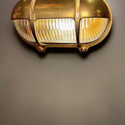 Slatina Handmade Brass Nautical Wall Sconce - Ip64 Rated Outdoor Fixture For Coastal Exteriors & Bathroom Use - thumbnail 2