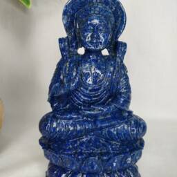 Lapis Buddha, Gautam Meditating Buddha, Buddha Figurine, Carved Stone Natural Stone Gemstone Carvings, Handcarvings - thumbnail 2