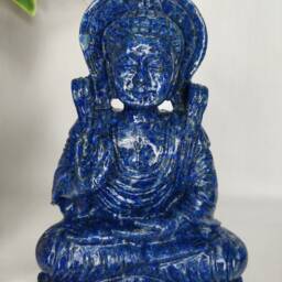 Lapis Buddha, Gautam Meditating Buddha, Buddha Figurine, Carved Stone Natural Stone Gemstone Carvings, Handcarvings - thumbnail 4