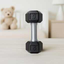 Baby Rattle Dumbbell Toy - Workout-Inspired Gift For Baby, Fitness Themed Shower Gift, Cute New Parent Gym - thumbnail 2