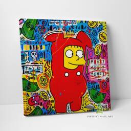 King Ralph Graffiti Canvas Art Wall Print Picture Banksy Style Framed Home Decor -D616 - thumbnail 1