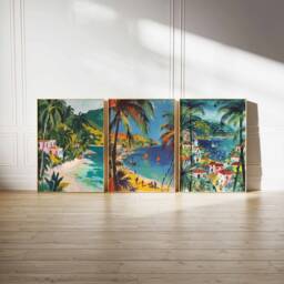 Set Of 3 Haiti Posters, Vintage Haitian Aesthetic Prints, Caribbean Travel Art, Floral Wall Art Poster, Tropical - thumbnail 3