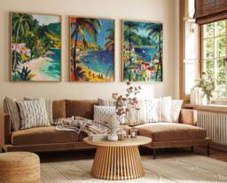 Set Of 3 Haiti Posters, Vintage Haitian Aesthetic Prints, Caribbean Travel Art, Floral Wall Art Poster, Tropical