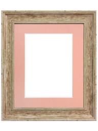 Scandi Distressed Wood Photo Frame With Pink Mount - thumbnail 1