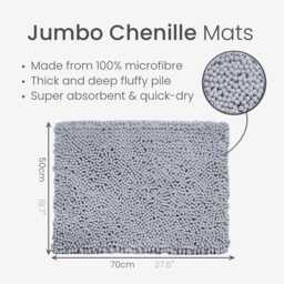 Thick Bobble Bath Mat - Plush Chunky Noodle Bathroom Rug 50 X 70cm Super Soft & Shaggy Non Slip Mats Everyday Essentials - thumbnail 2