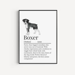 Boxer Dog Definition Print, Wall Print For Owner, Owner Gift, Gift Mum - thumbnail 2