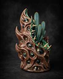 Cosmic Horror Plant Pot - The Watching Maw Many-Eyed Cast Stone Monster Planter