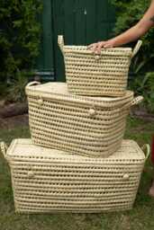 Woven Wicker Toy Box - Handcrafted Rattan Palm Storage Trunk & Basket Available in 4 Sizes - thumbnail 1