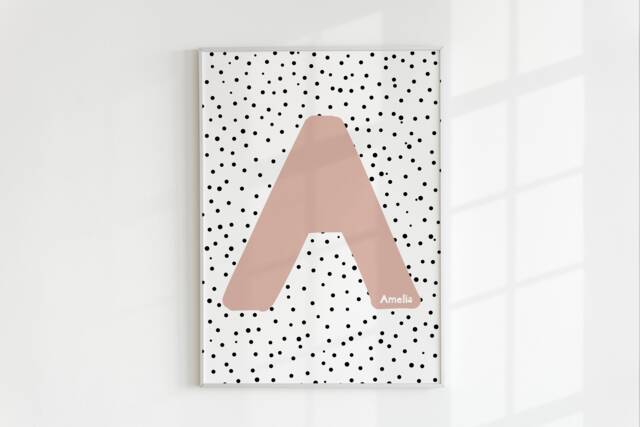 Personalised Alphabet Initial Print, Name Baby Alphabet, Art, Kids Room - image 1