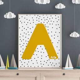 Personalised Alphabet Initial Print, Name Baby Alphabet, Art, Kids Room - thumbnail 3