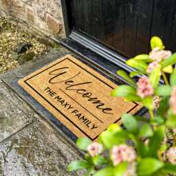 Family Name Welcome Mat, Custom Home Decor, New Owner Gift, Porch Decor Rug, Housewarming Realtor - thumbnail 2