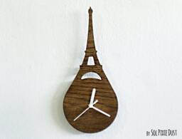 Eiffel Tower Paris France - Wooden Wall Clock - thumbnail 1