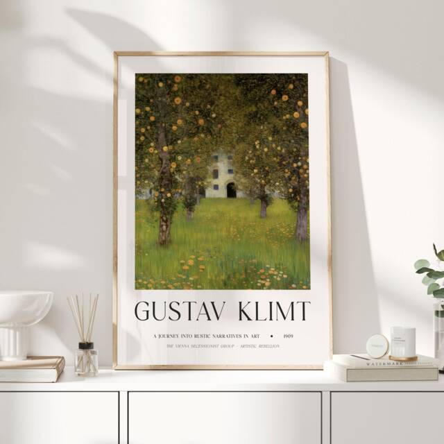Gustav Klimt, Klimt Poster, Museum Exhibition Wallart Print, Poster Tree Of Life, Garden - image 1