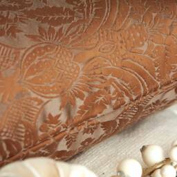 Cinnamon Bronze Pillow, Throw Pillow Cover, Decorative Pillowcase, Cushion Trendy Accent 100% Silk Floral - thumbnail 3