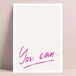 Motivational Quote Print, Text Poster, Typography You Can Pink Wall Art, Positive Self Love Print - thumbnail 3