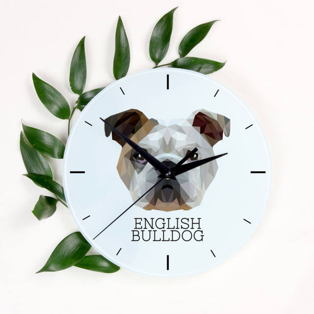 A Clock With A Bulldog, English Bulldog Dog. New Collection The Geometric Dog - image 1