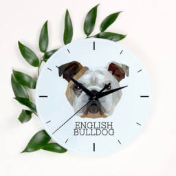 A Clock With A Bulldog, English Bulldog Dog. New Collection The Geometric Dog - thumbnail 1