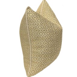 Antique Gold Diamond Chenille Pillow Cover - Astrella Geometric Design - thumbnail 2