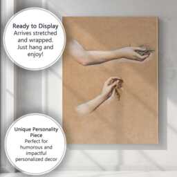 Botanical Hands Holding Autumn Leaves Contemporary Drawing Canvas Wall Art Print Decor Picture Ready To Hang - thumbnail 3