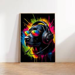 Dog Gaming Print Set - 3 Vibrant Gamer Posters - Boys Bedroom Decor Gift Artwork Girls Room Kids Video Game Wall Art - thumbnail 2