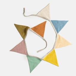 Linen Bunting Banner - Gender Neutral Nursery Wall Hanging Kids Room Decor Baby Shower Garland Christening Party Decoration - thumbnail 3
