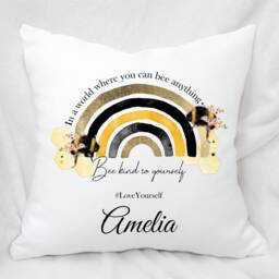 Personalised Cushion Beautiful Bee Kind Positivity & Well Being , Ideal Gift - thumbnail 2