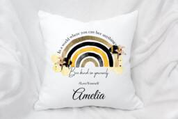 Personalised Cushion Beautiful Bee Kind Positivity & Well Being , Ideal Gift - thumbnail 1