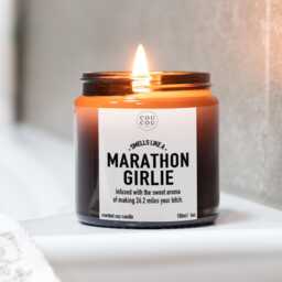 Marathon Gift For Her, Girlie Candle, Running Gifts, Funny Luxury Soy Candle - thumbnail 1