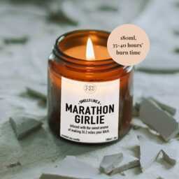 Marathon Gift For Her, Girlie Candle, Running Gifts, Funny Luxury Soy Candle - thumbnail 3