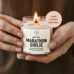 Marathon Gift For Her, Girlie Candle, Running Gifts, Funny Luxury Soy Candle - thumbnail 2