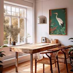 Japanese Crane Poster, Minimalist Oriental Art Print, Elegant Bird Wall Art, Traditional Asian Decor, Zen Nature Artwork - thumbnail 3