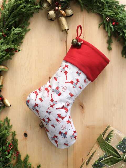 Reindeer Flannel Christmas Stocking Personalized Cuff - image 1