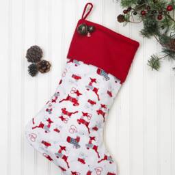 Reindeer Flannel Christmas Stocking Personalized Cuff - thumbnail 3