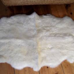 Sheepskin Lambskin Rug Natural White 4-Fold Approx. 180 cm X 105 - thumbnail 3