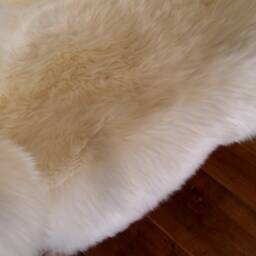 Sheepskin Lambskin Rug Natural White 4-Fold Approx. 180 cm X 105 - thumbnail 2