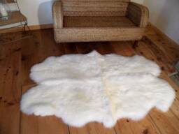 Sheepskin Lambskin Rug Natural White 4-Fold Approx. 180 cm X 105 - thumbnail 1