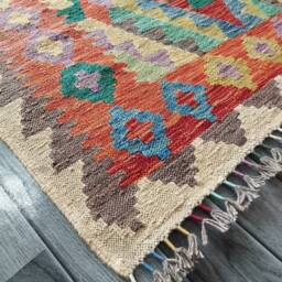 Handmade Rug, Classic Artisan Afghan Turkish Navajo Geometric Wool Kilim Rug 155x101 cm - thumbnail 2