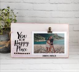 Love Picture Frame, You Are My Happy Place Personalized Best Gift, Couples Anniversary, Vacation Travel Lovers, Valentines Day, Smile - thumbnail 1