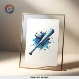 Personalized Baseball Posters - Set Of 3 Prints - Custom Boys Bedroom Decor Kids Wall Art Blue & White - thumbnail 3