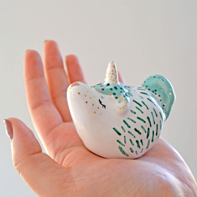 Unicorn Hedgehog Totem, Dream Animal, Ceramic Miniature Hedgehog, Perfect Gift For Dreamer - image 1