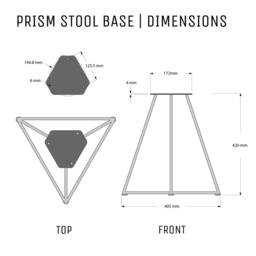Prism Stool Base - Industrial Metal Powder Coat Finishes - thumbnail 4