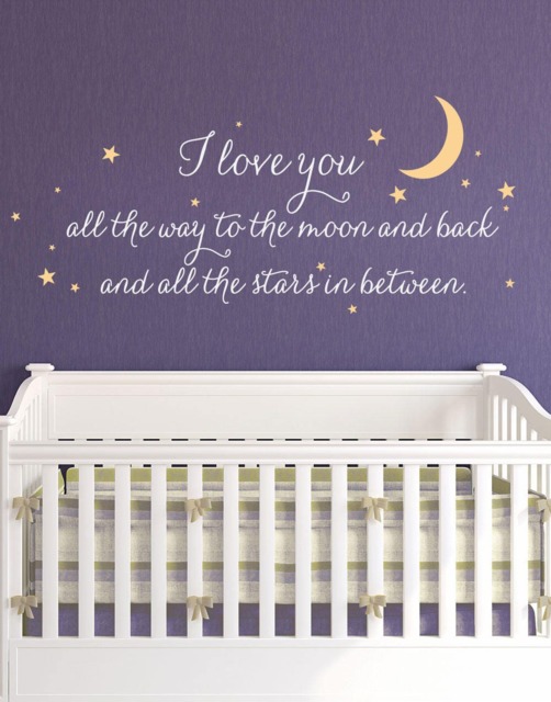 I Love You All The Way Lettering Wall Decal, Words - image 1