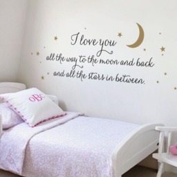 I Love You All The Way Lettering Wall Decal, Words - thumbnail 2