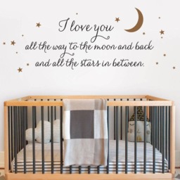 I Love You All The Way Lettering Wall Decal, Words - thumbnail 3