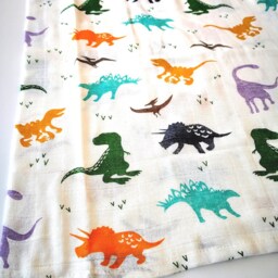 Newborn Swaddle, Dino Muslin Wrap, Baby Outfit, Swaddle Blanket Muslin, Blanket, New Gift Ideas, Shower - thumbnail 2