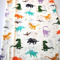 Newborn Swaddle, Dino Muslin Wrap, Baby Outfit, Swaddle Blanket Muslin, Blanket, New Gift Ideas, Shower - thumbnail 3