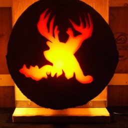 Deer Hunting Theme Lamp From Recycled Oak, Birch & Raw Steel. Deer, Rural, Cottage Style, Interchangeable - E14 - thumbnail 4