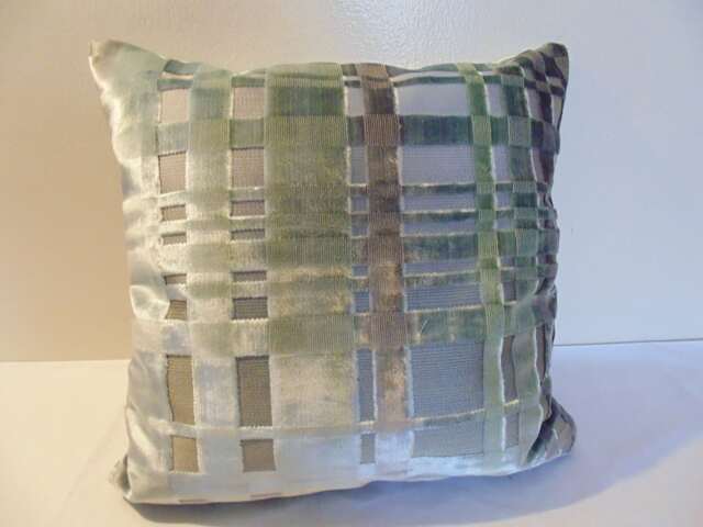 Designers Guild Velvet Fabric Colonnade Duck Egg Cushion Cover - image 1