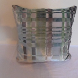 Designers Guild Velvet Fabric Colonnade Duck Egg Cushion Cover - thumbnail 3