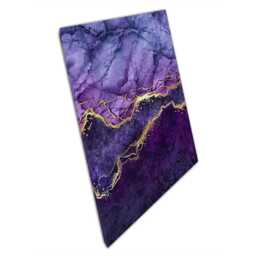 Luxurious Violet & Gold Marbled Canvas Art Print - Elegant Digital Illustration For Home Decor - thumbnail 1